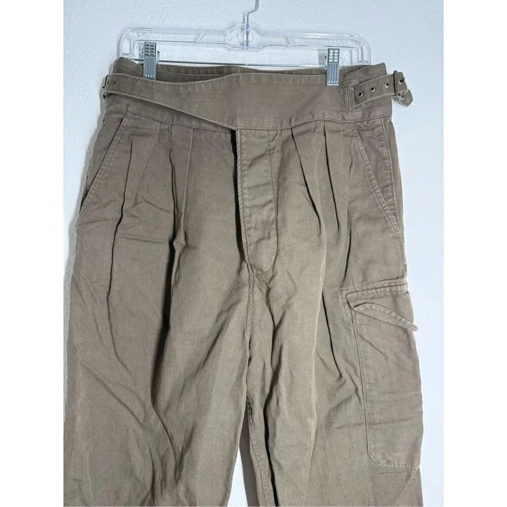 Banana Republic Linen Blend Front Pleated Gurkha Pant Size 10S See Description